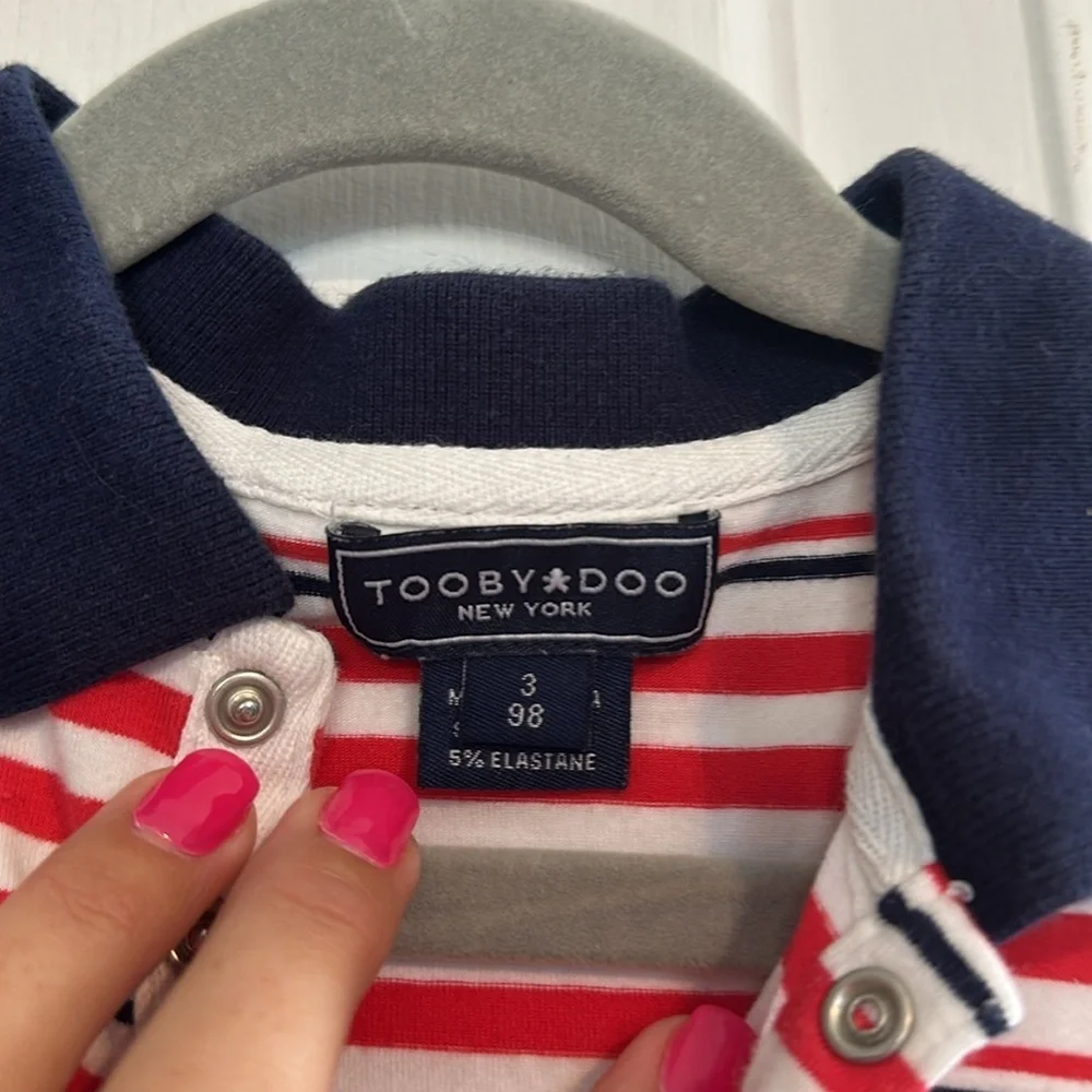 Tooby Doo red and navy polo size 3 kids